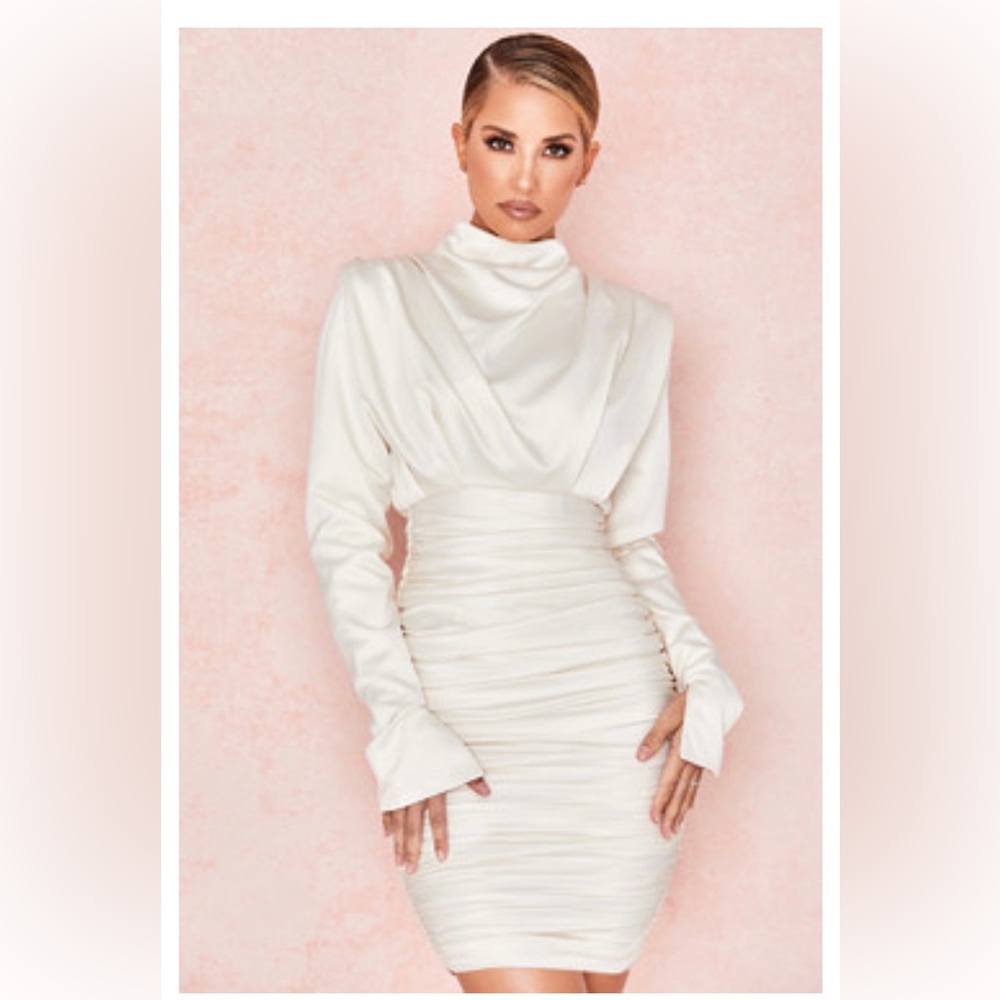 House of CB White Long Sleeve Dress
